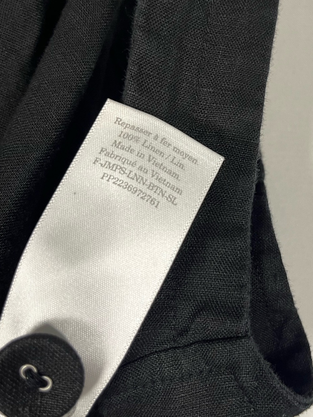 Everlane black 100% linen picnic cropped wide leg jumpsuit size 4 - Picture 9 of 9